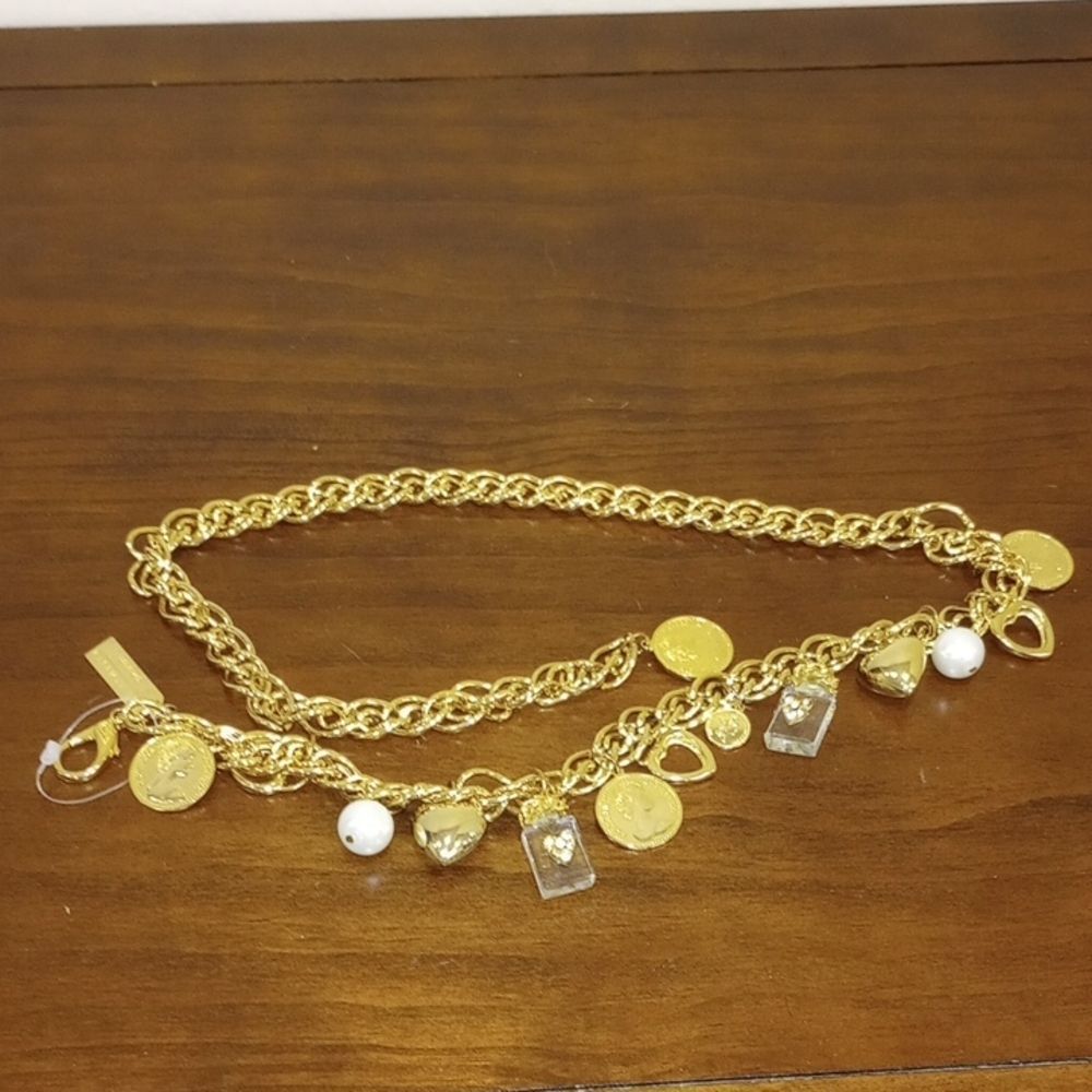 The Limited Y2K Gold Charm Chunky Statement Belt